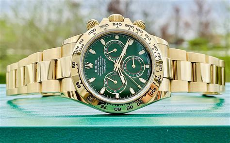 rolex gold green price|green dial rolex for sale.